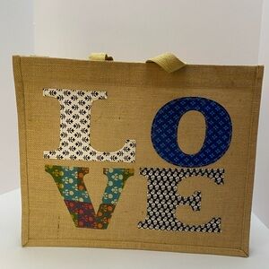 Dovetail Raffia LOVE Tote
